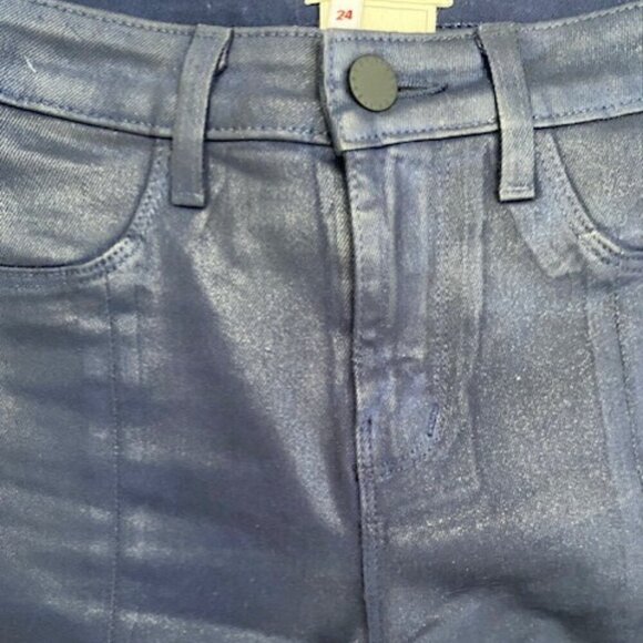 L'AGENCE Jyothi High Waist Split Ankle Skinny Jeans Midnight Blue 24 - Picture 9 of 13